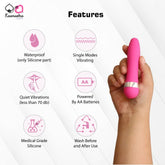 Wand features: waterproof, AA battery operation, medical-grade silicone